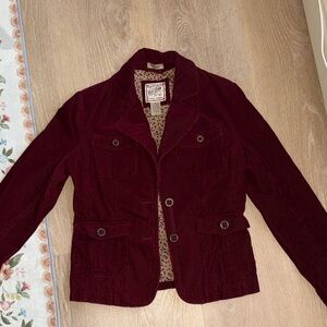 Ruff Hewn Corduroy Blazer in Deep Wine